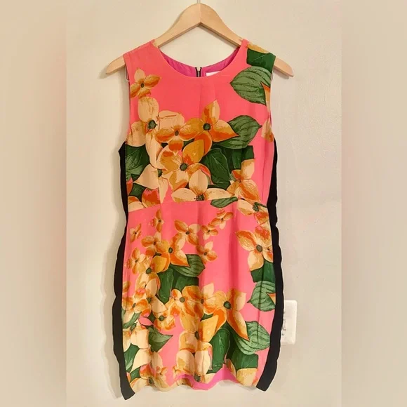 navy blue dress for baby girl Floral Dotted A-Line Dress in Pink
